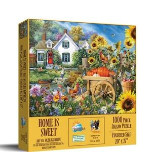 SunsOut Home is Sweet 1000 Piece Jigsaw Puzzle - Colorful Garden Scene. (1.5lbs)